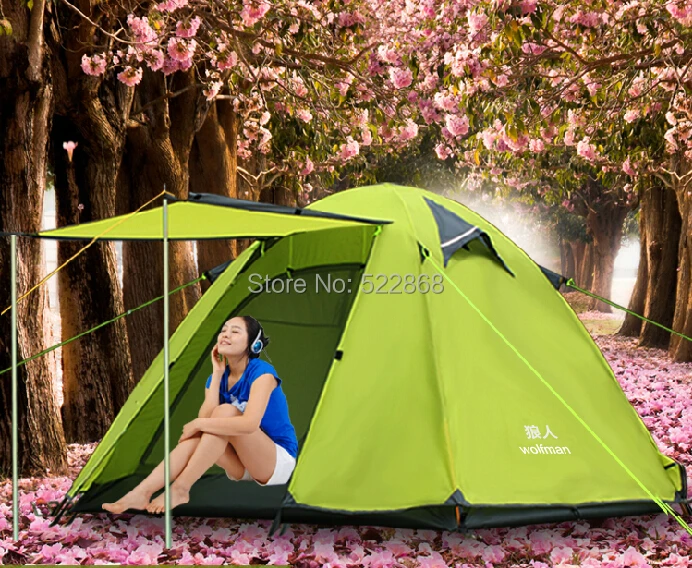 

Wolfman new style double layer 3 people aluminum rod ultralight waterproof windproof four seasons camping tent beach gazebo