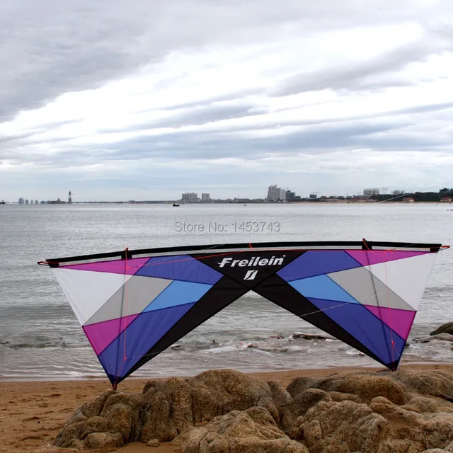 Best price at $180 Cheap 7.5ft Purple Large Stunt Kite Quad Line Outdoor Power Sport Kite Include Kite Flying Line Handles