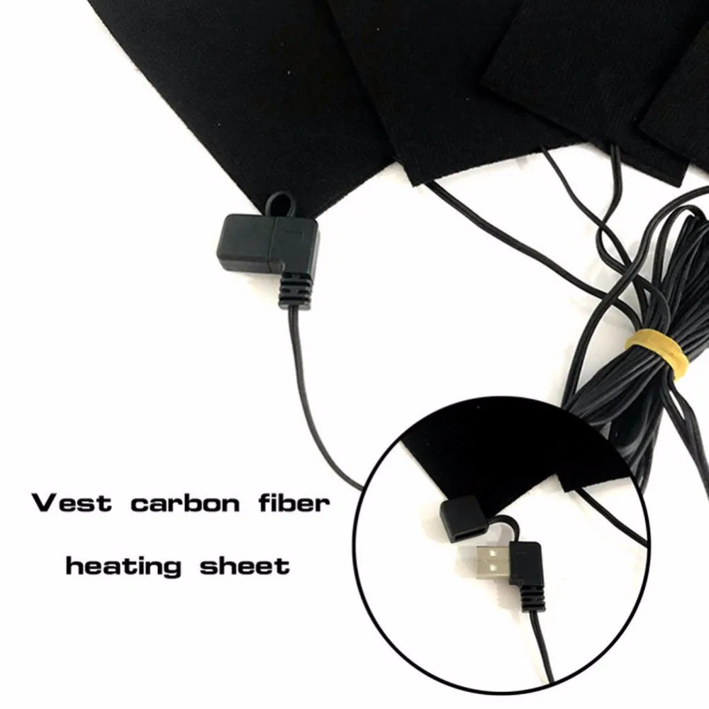 USB Заряженная одежда грелка 5 в электрический нагревательный лист с 3 шестернями Регулируемая температура грелка для жилета куртки