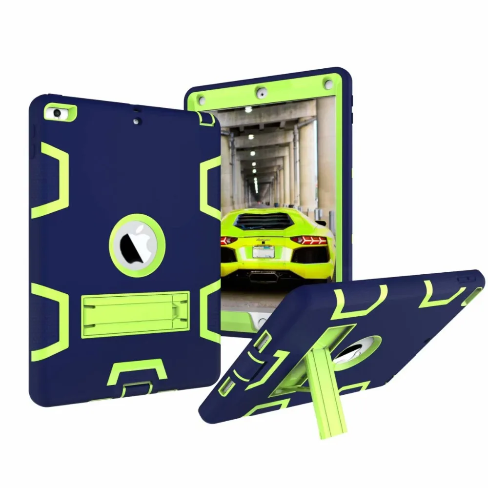 

Case cover for apple ipad Air 2 tablet Stand Shockproof Heavy Duty Protect Skin Rubber Hybrid Case For iPad 6 9.7 ablet case