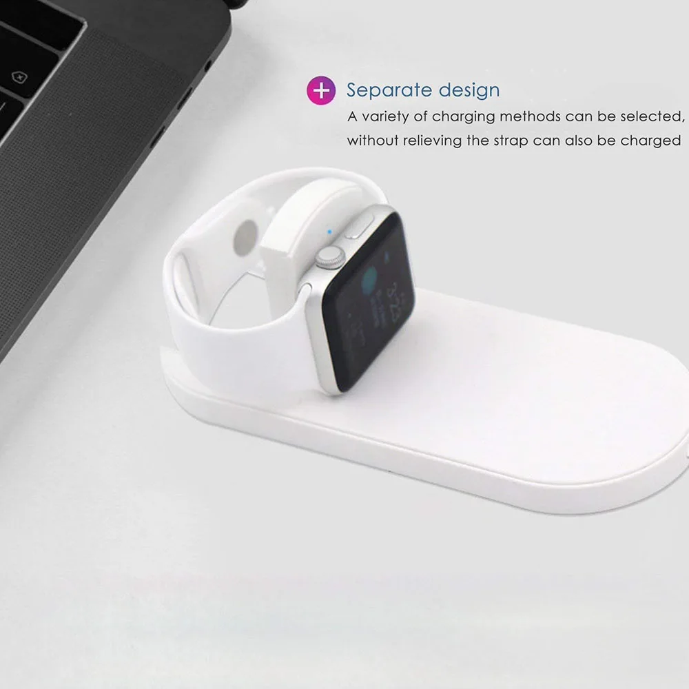 Беспроводное зарядное устройство Ascromy для Apple Watch Series 4 3 2 в 1 Iphone XS MAX XR 8 Plus I зарядка