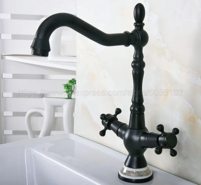 Oil Rubbed Bronze Bathroom Sink Faucet 360 Degree Swivel Spout