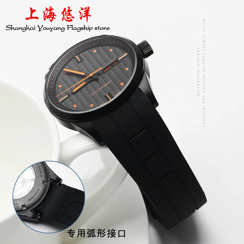 

Rubber watch strap For helmsman M005614 M005430 arc waterproof silicone watchband