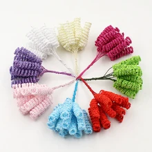 24 шт./лот, пенопластовые кудрявые искусственные тычинки, букет цветов для свадьбы, домашнего украшения для самодельного изготовления, венок, подарки, скрапбук, искусственные цветы