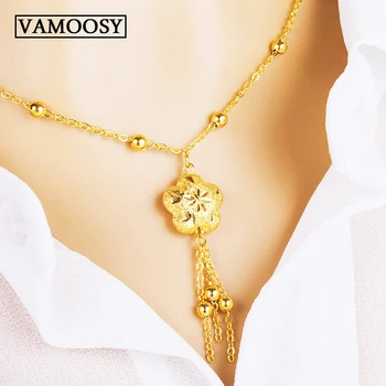

Free shipping 24K Gold Tassel Long Necklace for Women Fashion Jewelry Gold Wedding Designer Statement Necklace Jewelry Wholesale