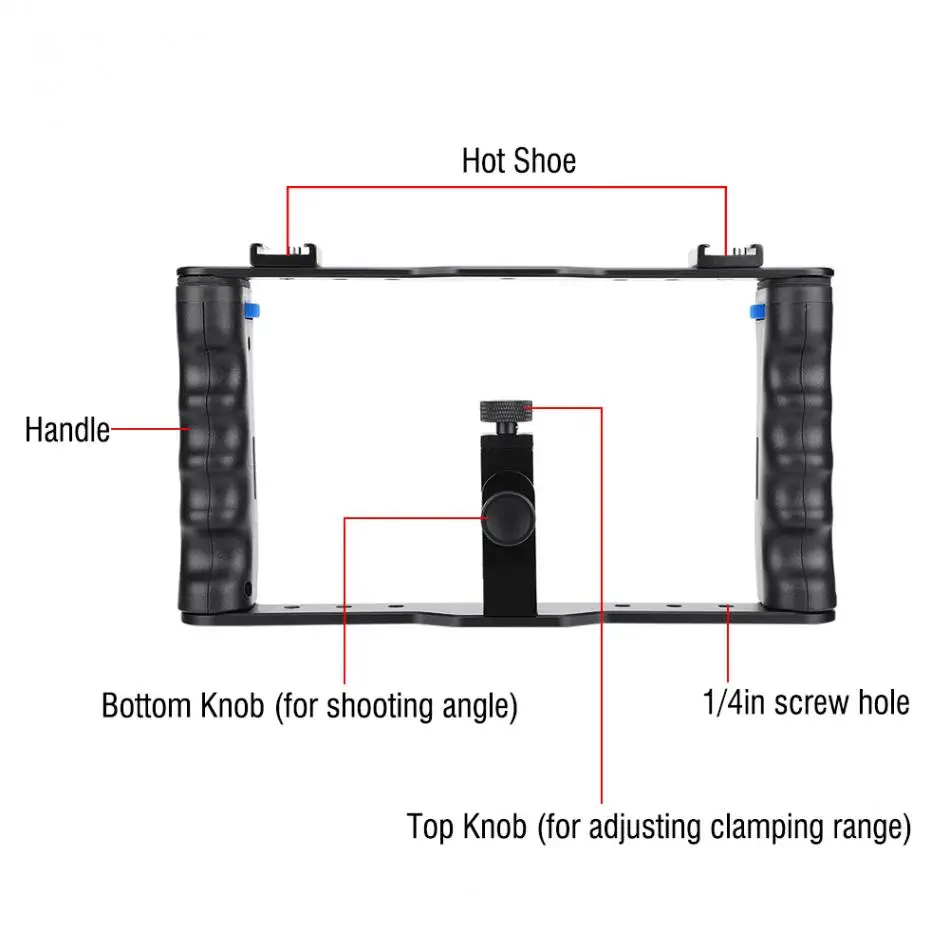 Ручной портативный металлический телефон камера клетка стабилизатор Rig ручка рукоятка комплект