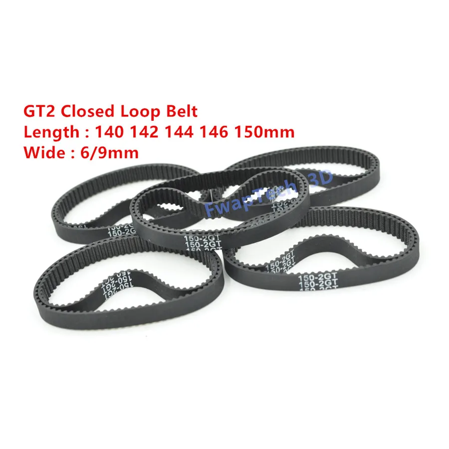 

3D Printer GT2 Timing Belt length 140 142 144 146 150mm tooth 70 71 72 73 75 wide 6mm 9mm 2GT closed loop belt