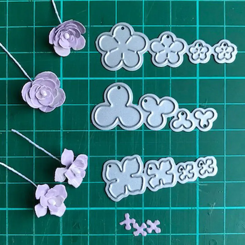 3Pcs 3D Flower Cutting Dies Stencil DIY Scrapbooking Paper Card Die Cut Fashion