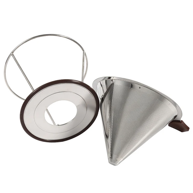 Cheap Stainless Steel Cone Coffee Filter With Stand Stainless Steel Double-deck Filters Ccreen Reusable Pour Over Coffees Maker Drippe Cheap Stainless Steel Cone Coffee Filter With Stand Stainless Steel Double-deck Filters Ccreen Reusable Pour Over Coffees Maker Drippe