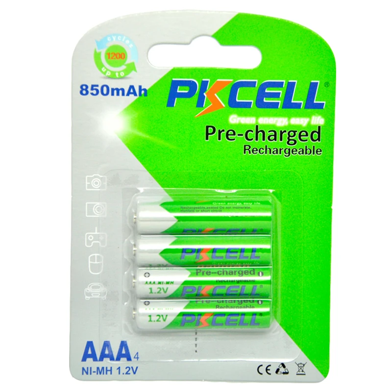 PKCELL 4 шт. AA Аккумуляторная батарея 1,2 V Ni-MH 2200MAH Низкий саморазряд батареи+ 4 шт 850MAH AAA перезаряжаемые батареи