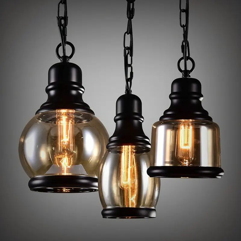 Loft Pendant Light Industrial Style Glass Pendant Lamps Bar/Restaurant
