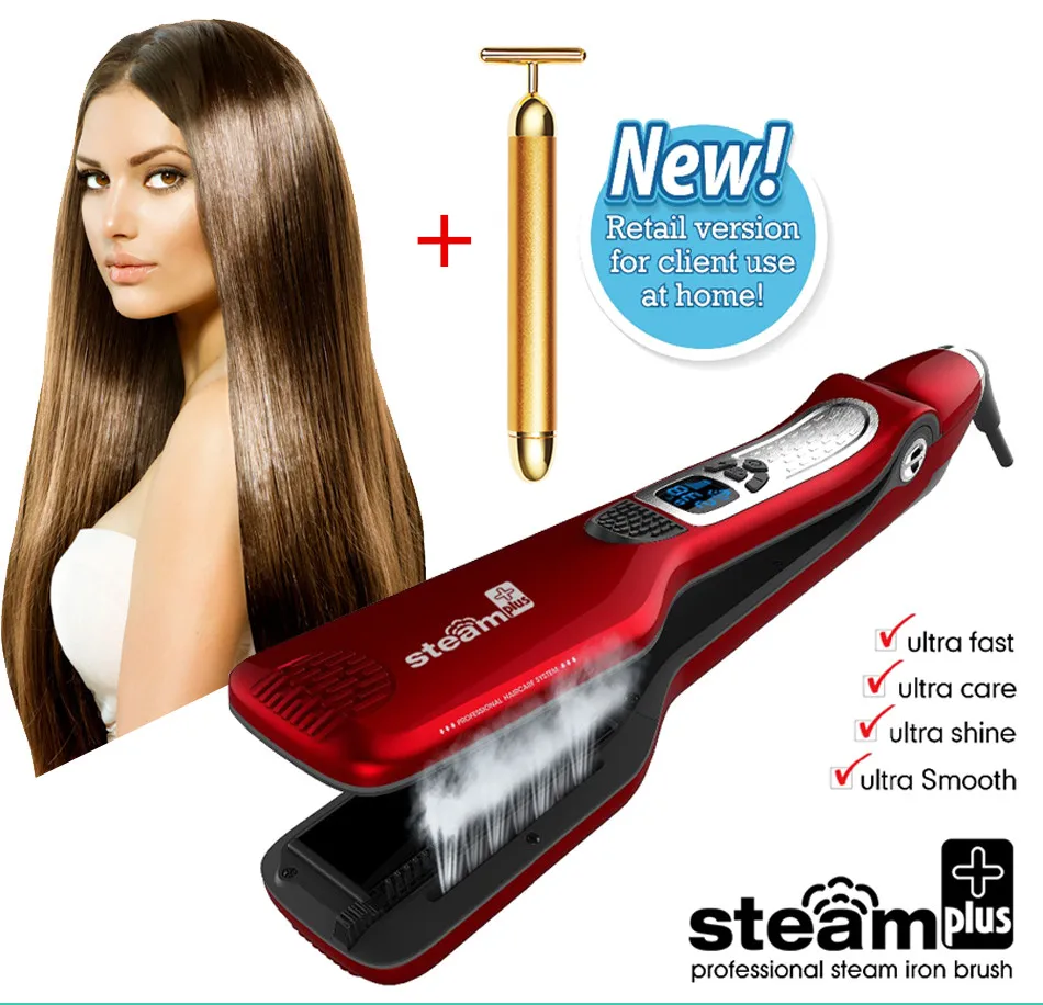 

2018 Hotest Professional Fast Heating Ceramic Steam Hair Straightener,Steam Hair iron