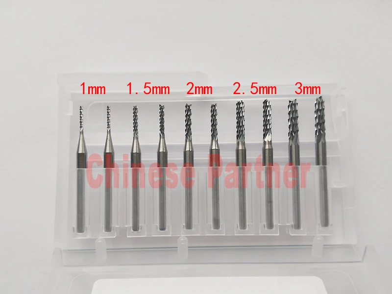 

10pcs/box 1.0-3.0 mm PCB Print Circuit Board corn End Mills Spiral Bit CNC Cutting BitsTools for Engraving Milling cutter