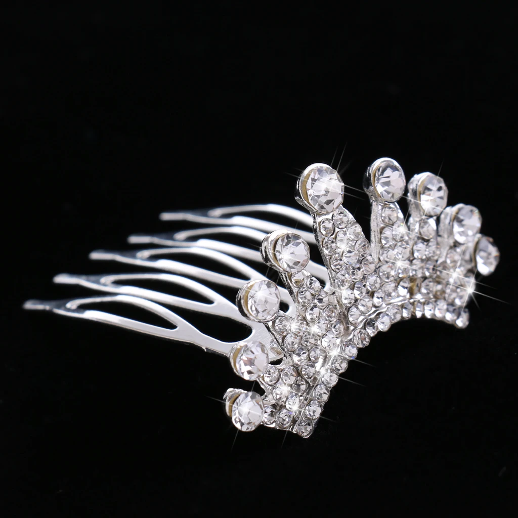 Sparking Princess Crown Mini Hair Comb Girl Tiara Wedding Party