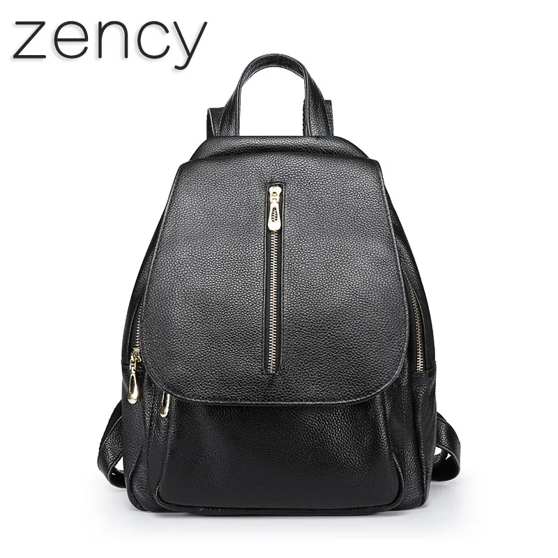 ZENCY Top Layer Genuine Leather Women Backpack Shopping Bags Girl Backpacks Real Leather Girl s School