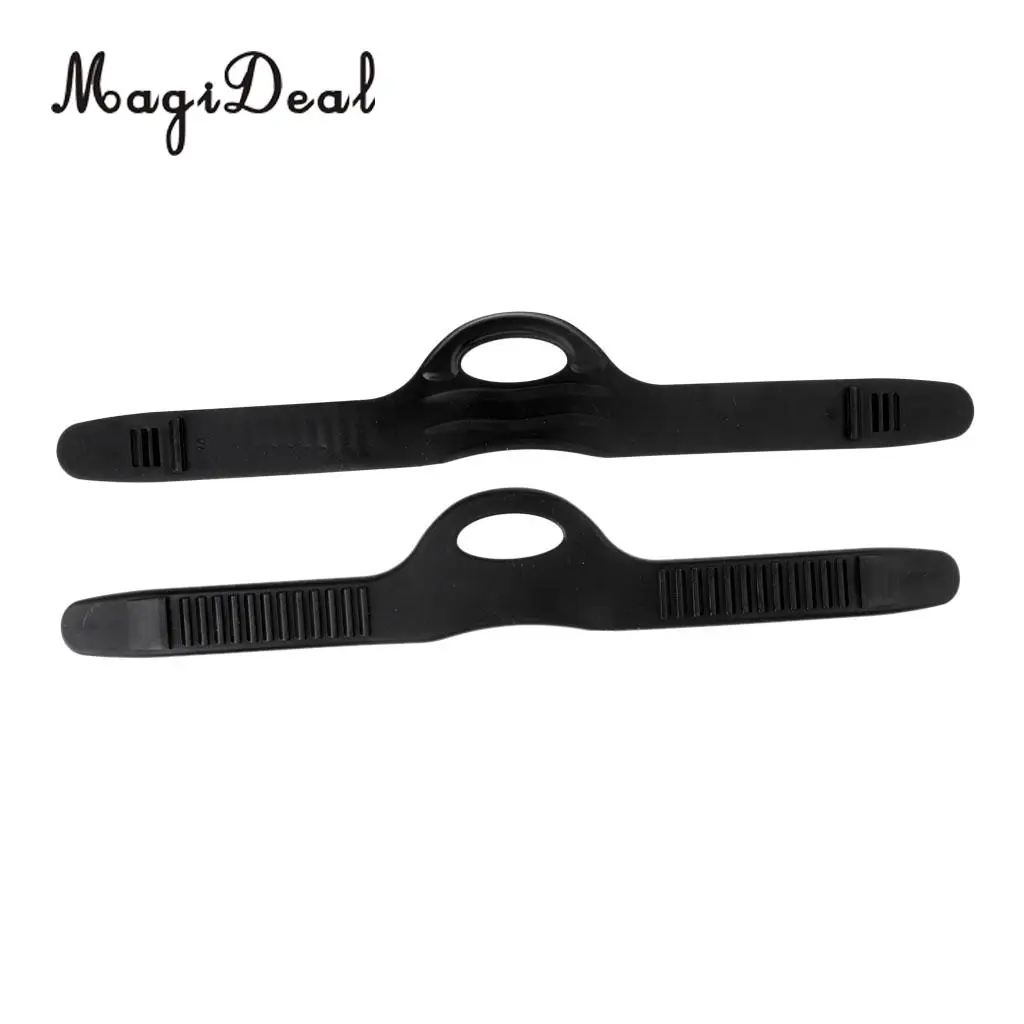 Durable Black Rubber Scuba Diving Snorkeling Swim Fin Strap Spare Replacement Accessories - S M L