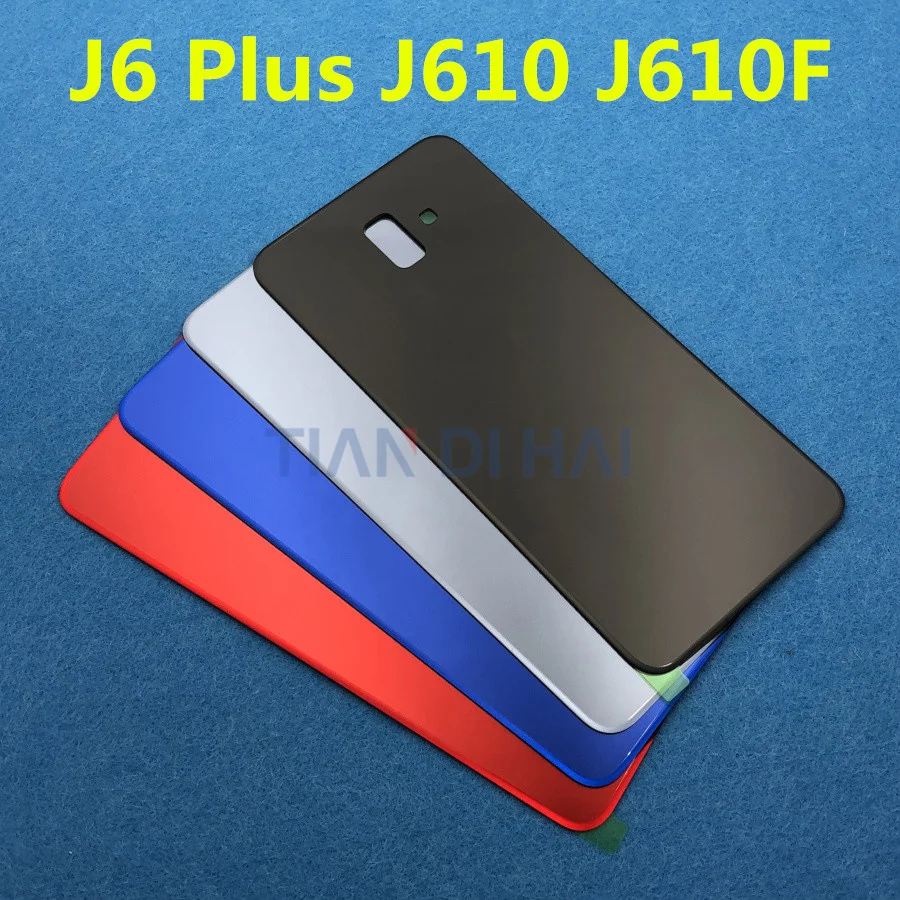 

J6+ New Rear Panel Glass Battery Back Cover For Samsung Galaxy J6 Plus J610 J610F J610F-DS With Stickers