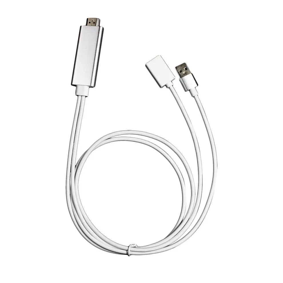 

Silver 8 Pin to HDMI Cable HDTV TV Digital AV Adapter USB HDMI 1080P Smart Converter Cable for Apple TV for iPhone