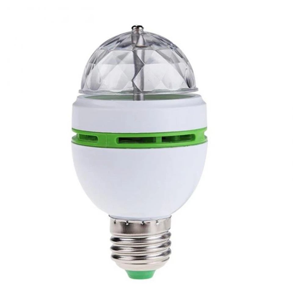 AC85 265V мини E27 3 Вт красочный Авто вращающийся RGB светодиодный светильник вечерние
