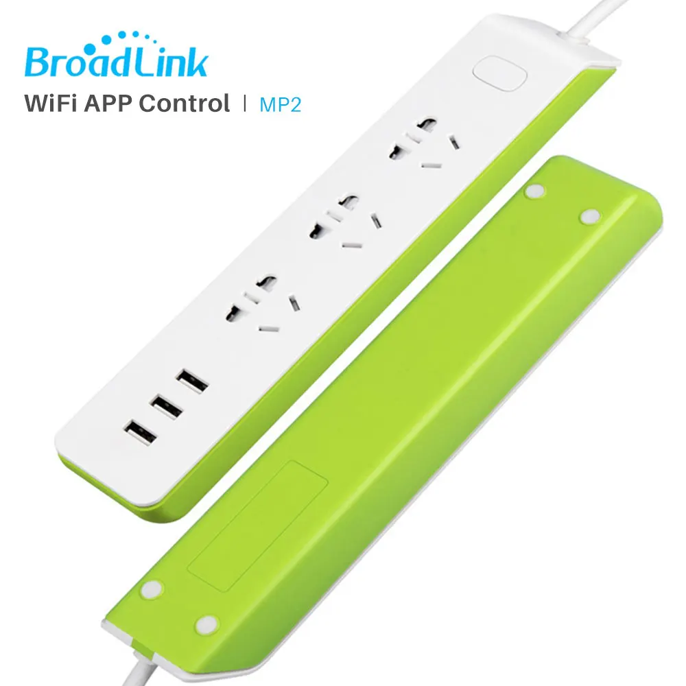 Pаспродажа Broadlink MP2 разъем Мощность полосы с 3 USB Порты и разъёмы умная розетка Wifi Беспроводной подключения электрических приборов через приложение Упр...