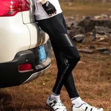 Santic Uomini Ciclismo Pantaloni Imbottiti Lungo Pro Fit Primavera Autunno 4D Cuscino Imbottitura быстросохнущая респираб 4100