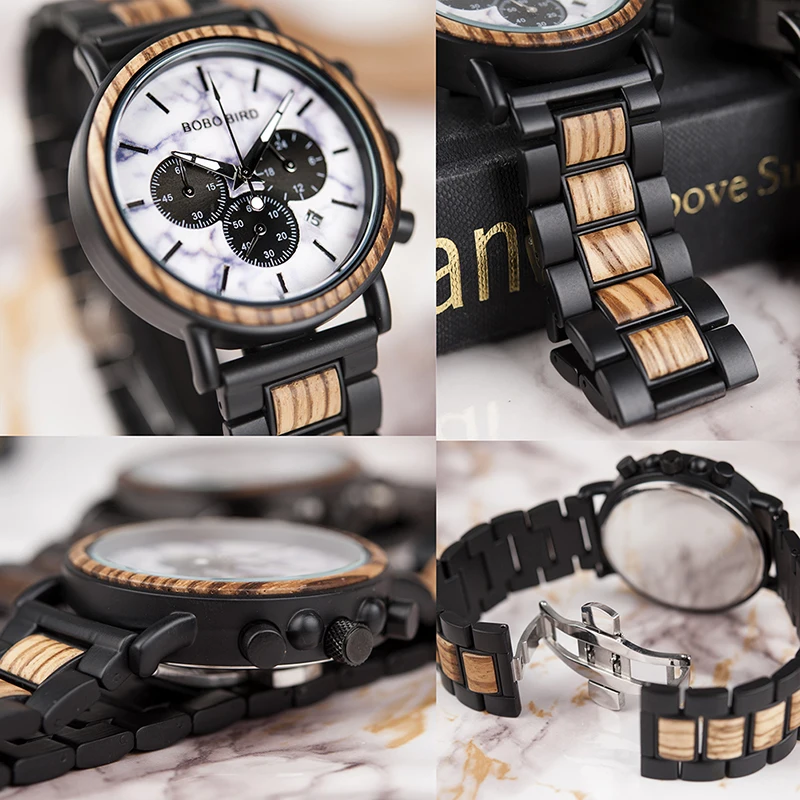 BOBO BIRD reloj hombre uxury Men Watch New Special Combination Wood Metal Design Ideal Quartz Watches for Gifts Relogio C-nP09