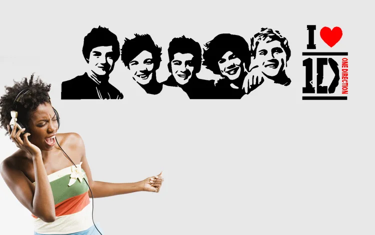

One Direction 1D Wall Stickers Decals Removable Kids Baby Nursery DIY Art Mural