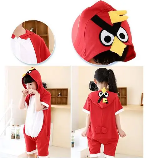Cartoon Anime Red Bird Cosplay Costume Summer Jumpsuit Short Sleeve kids Animals Bird Pajamas Pyjamas Onesie Children Sleepwear Cartoon Anime Red Bird Cosplay Costume Summer Jumpsuit Short Sleeve kids Animals Bird Pajamas Pyjamas Onesie Children Sleepwear
