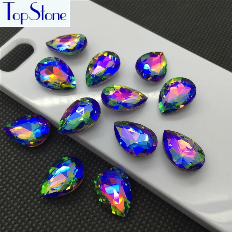 

Rainbow AB Color Glass Crystal TEARDROP Pointed Back Rhinestone 6x10,8x13,10x14,13x18,18x25,20x30,30x40mm Dress Drop stone