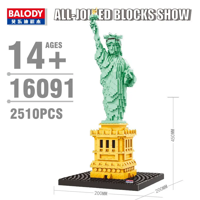 

Balody Mini Blocks World Architecture Castle the Statue of Liberty Model Assembly Bricks for Children Toys Kids Xmas Gifts 16091