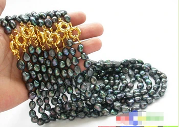 

wholesale 10pcs 17"12mm black baroque FW pearl necklace ^^^@^Noble style Natural Fine jewe FREE SHIPPING