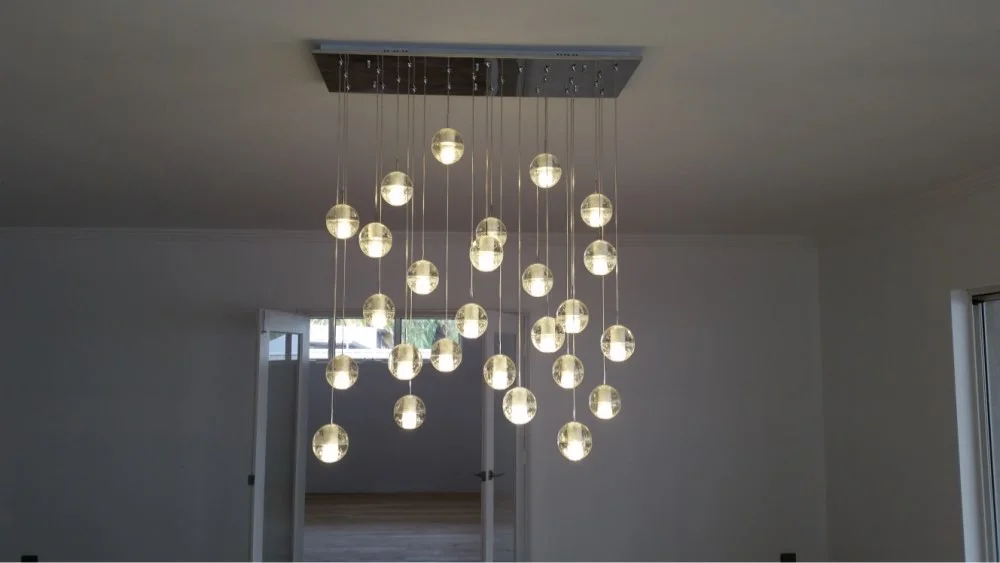 

Large Foyer Modern Crystal Chandelier Staircase Chandelier Light Fixture 25 Head Rectangle Shape +Free shipping!
