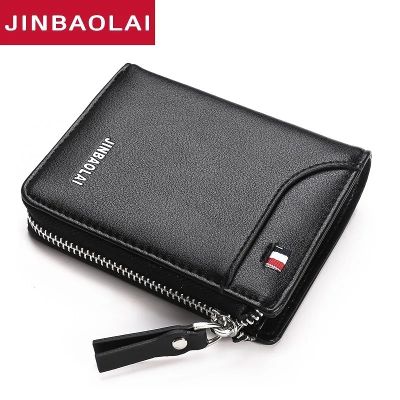 

Hot Fashion Men Wallets Bifold Wallet Cartera ID Card Holder Coin Purse Pockets Clutch With Zipper Men Wallet With Coin Bag Gift