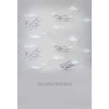 

photo studio props baby background photography birthday backdrops simple childlike airplanes clouds for photos S-1206