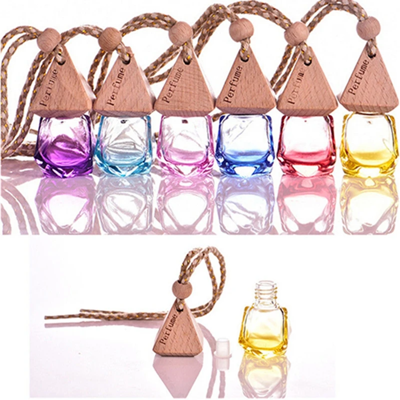 Perfume Bottles China 6ml Clear Wooden Lid Home Car Hanging Air