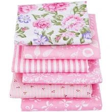 Различные размеры розовая ткань с принтом розы саржевая хлопковая ткань для шитья кукол и сумок прекрасный стиль C052