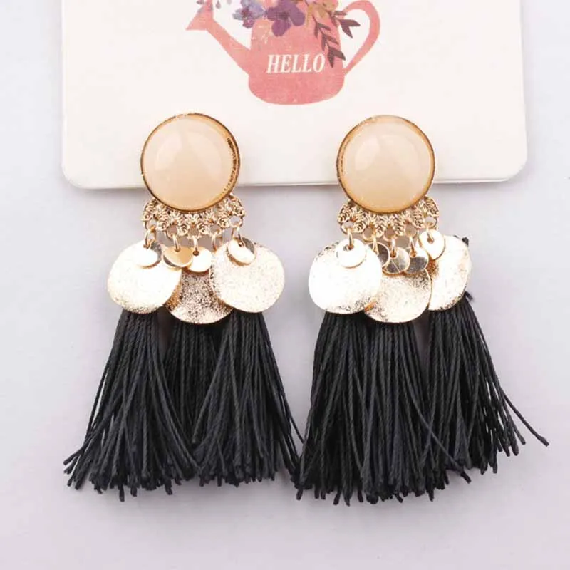 

Luxury Creative Multicolor Tassel Earrings for Women and Ladies Wedding Party Fashion Bohemian Style Dangle Earrings LB
