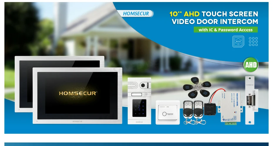 HOMSECUR 4 провода AHD видео домофон вызова Системы с паролем/карта Камера BC071HD-S + BM114HD-S