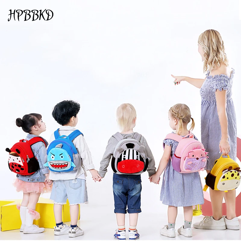 

HPBBKD Fashion New Children School Bag Plush Cartoon Toy Baby Backpack Boy Gril School Bags Gift For Kids Backpacks PJ-029