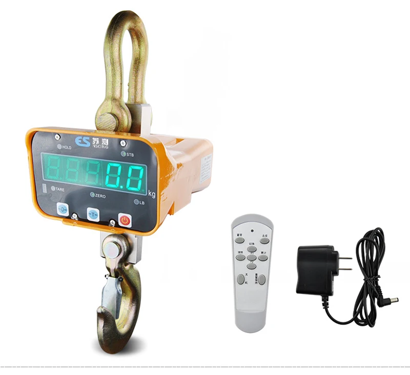 

220V Electronic crane scale Weighing Scales Digital chargeable LED Hanging Hook with remote control 1T 2T 3T 5T