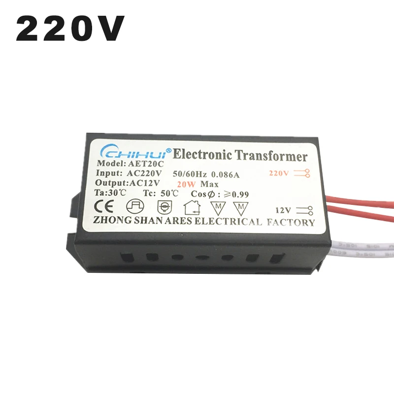 

AC220V To AC12V LED driver 20W Electronic Transformer Power Supply For AC 12V MR16 G4 LED Light BeadLamp Bulbs Or Halogen