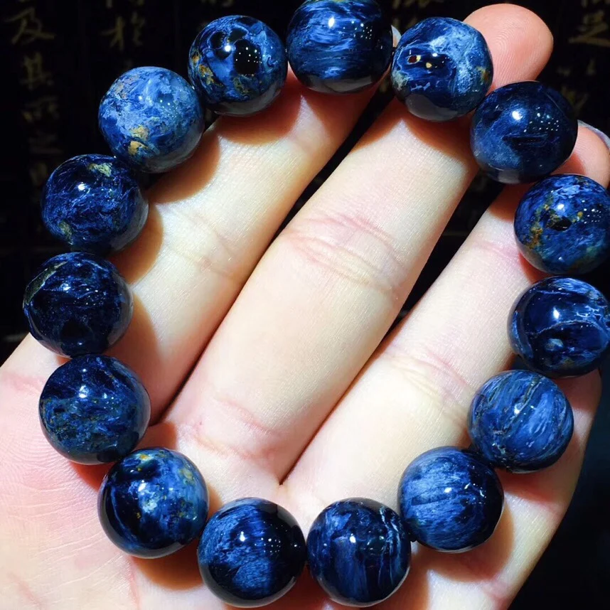 

100% 13mm Natural Namibia Pietersite Blue Yellow Beads Gemstone Round Bead Bracelets Man Women Drop Shipping B29719