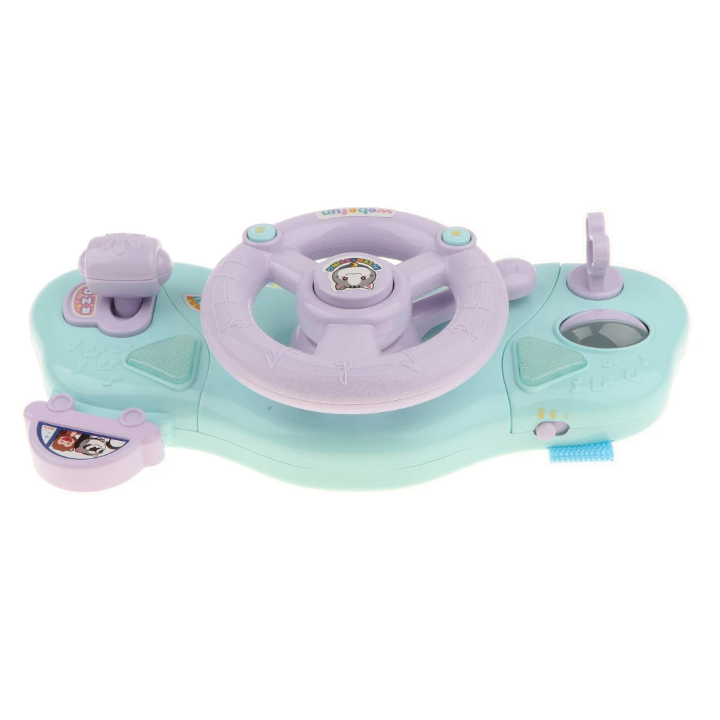 Kids Steering Wheel with Lights, Horn, Music and Sound Educational Toy Turn and Learn Driver Pretend Games For Crib Attachments