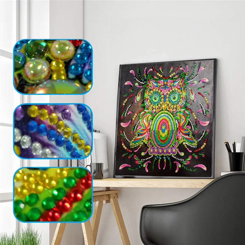 

5D DIY Special Shaped Diamond Painting Owl Handicraft Needlework 3d Drill DIY Diamond Embroidery Animal crystalrhinestone