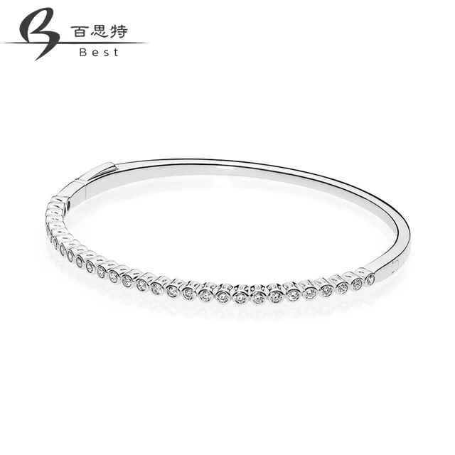 

BEST 100% 925 Sterling silver 1:1 Original Authentic 590531CZ-1 Seductive Brilliant Charm Basic Bracelet Free Shipping