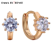 AAA Cubic Zircon Brand Luxury Earrings Plated New Rose Gold Jewelry Small CZ Women Hoop Earrings for Wedding/Engagement/Party