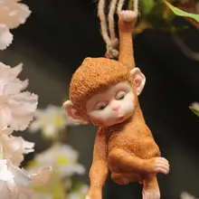 Открытый сад во дворе Маленькая обезьяна дерево украшение кулон Садоводство пейзаж висячие украшения творческий милый Гостиная дом