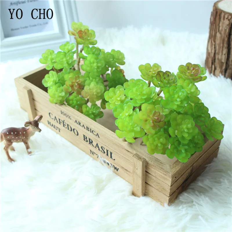 YO CHO 1PC 24 Head High Quality Artificial Lotus Succulent Plants DIY Real Touch Fake Flower For Home Mexican Party Decoration |