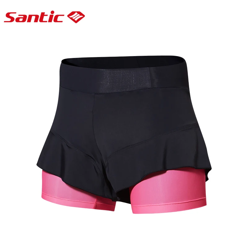 Santic для женщин Летние Велоспорт Джерси+ шорты/юбки для Pro Fit Coolmax 4D Pad противоударный короткий рукав комплект