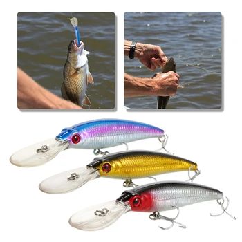 

Artificial Fishing Lure 3D Eyes Hard Minnow Fishing Lure with Hooks and Ring for Saltwater 19.5cm 53.7g Large Minnow Lure